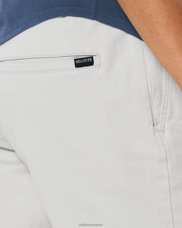 Bottoms Hollister Men Twill Jogger Shorts 9\\ 488201204 Light Grey